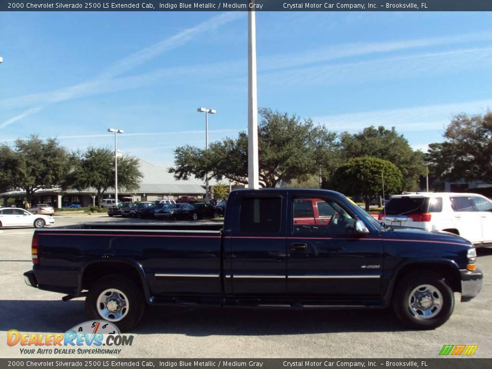 2000 Chevrolet Silverado 2500 LS Extended Cab Indigo Blue Metallic / Medium Gray Photo #9