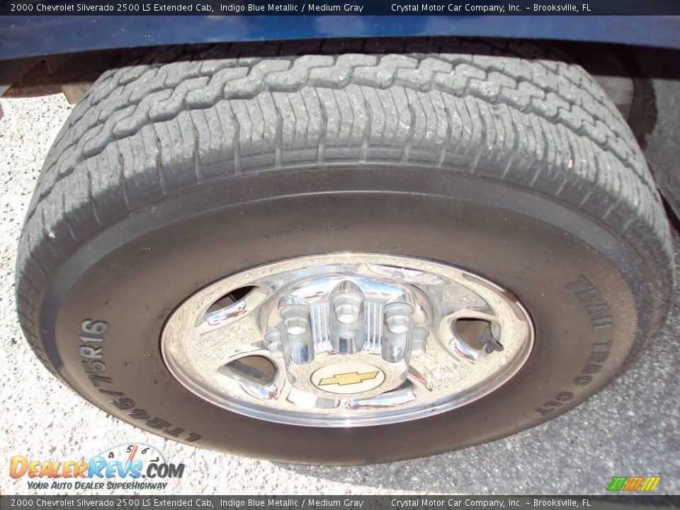 2000 Chevrolet Silverado 2500 LS Extended Cab Indigo Blue Metallic / Medium Gray Photo #13
