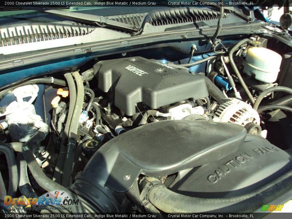 2000 Chevrolet Silverado 2500 LS Extended Cab Indigo Blue Metallic / Medium Gray Photo #15