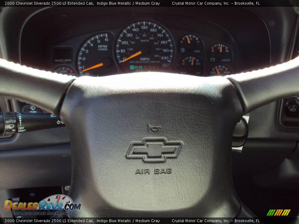 2000 Chevrolet Silverado 2500 LS Extended Cab Indigo Blue Metallic / Medium Gray Photo #20