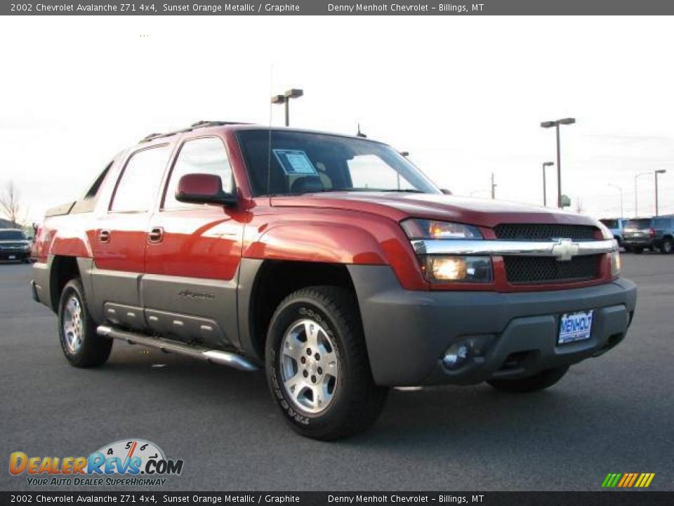 2002 Chevrolet Avalanche Z71 4x4 Sunset Orange Metallic / Graphite Photo #3