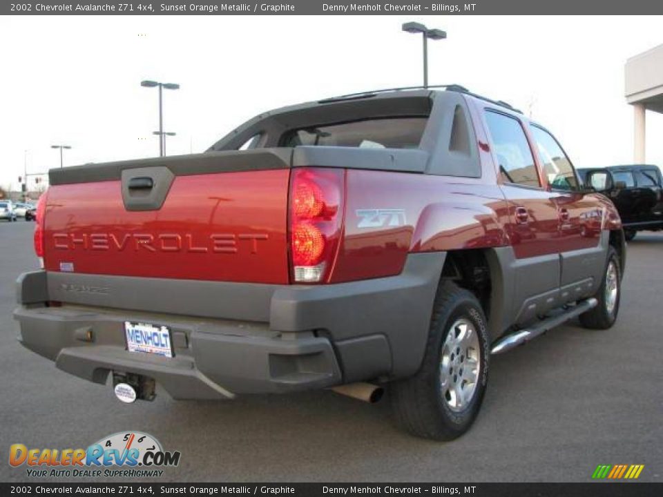 2002 Chevrolet Avalanche Z71 4x4 Sunset Orange Metallic / Graphite Photo #5