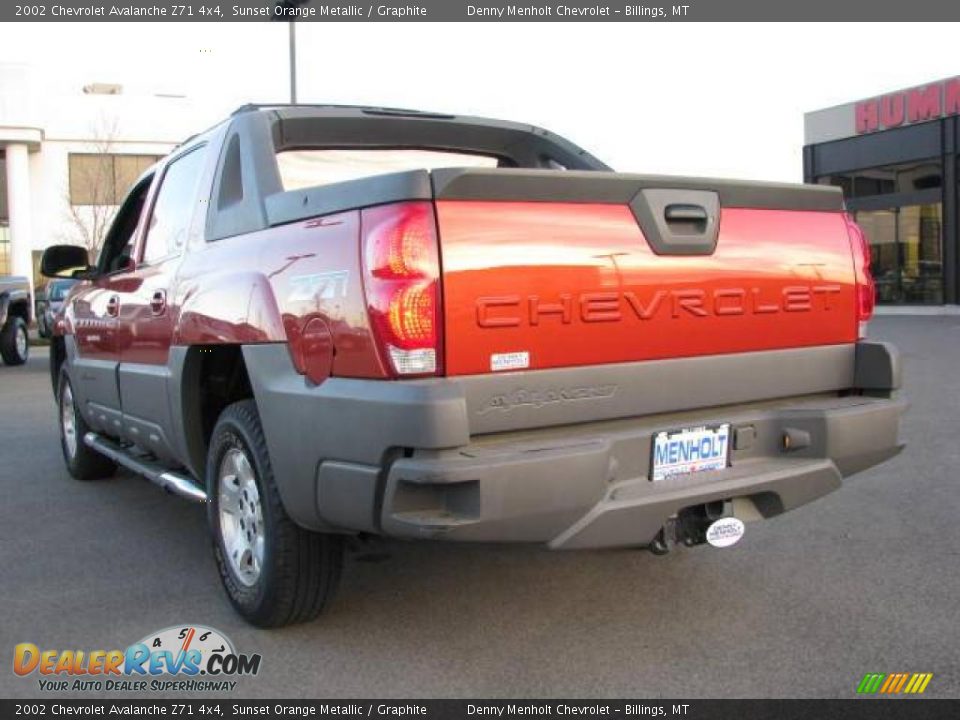 2002 Chevrolet Avalanche Z71 4x4 Sunset Orange Metallic / Graphite Photo #6