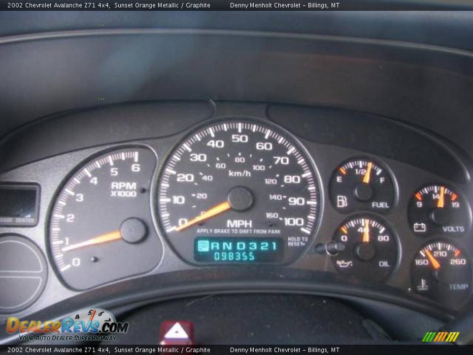 2002 Chevrolet Avalanche Z71 4x4 Sunset Orange Metallic / Graphite Photo #13