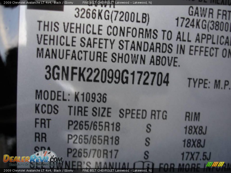 2009 Chevrolet Avalanche LT 4x4 Black / Ebony Photo #15