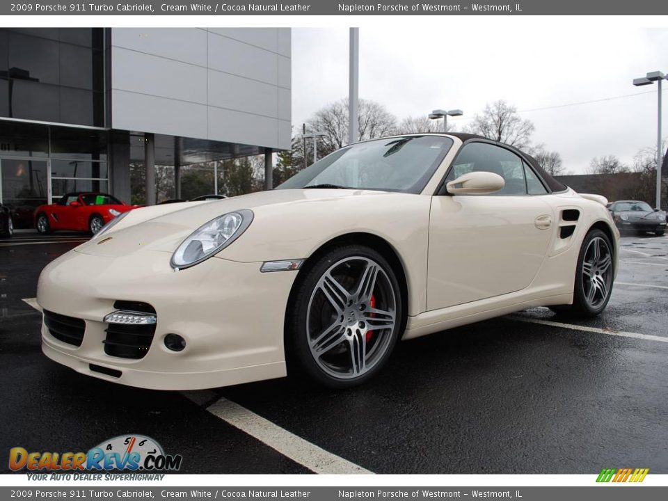 2009 Porsche 911 Turbo Cabriolet Cream White / Cocoa Natural Leather Photo #1