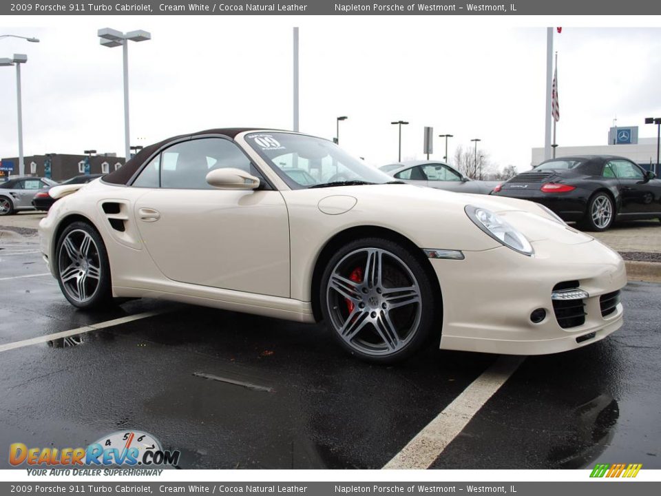 2009 Porsche 911 Turbo Cabriolet Cream White / Cocoa Natural Leather Photo #3