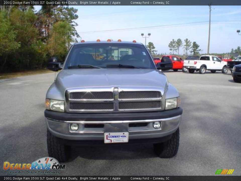 2001 Dodge Ram 3500 SLT Quad Cab 4x4 Dually Bright Silver Metallic / Agate Photo #2