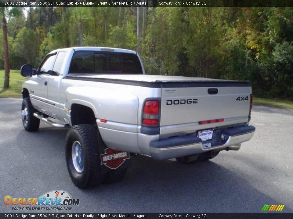 2001 Dodge Ram 3500 SLT Quad Cab 4x4 Dually Bright Silver Metallic / Agate Photo #7