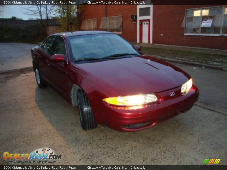 2000 Oldsmobile Alero GL Sedan Ruby Red / Pewter Photo #2