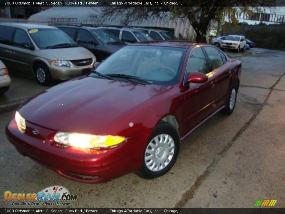 2000 Oldsmobile Alero GL Sedan Ruby Red / Pewter Photo #3