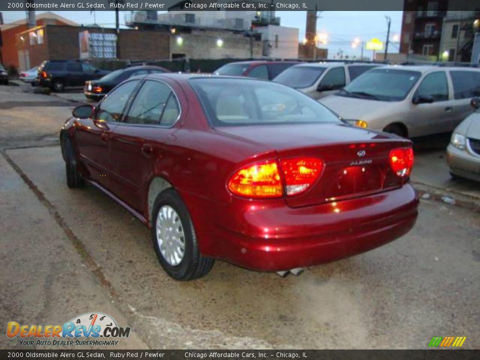 2000 Oldsmobile Alero GL Sedan Ruby Red / Pewter Photo #6