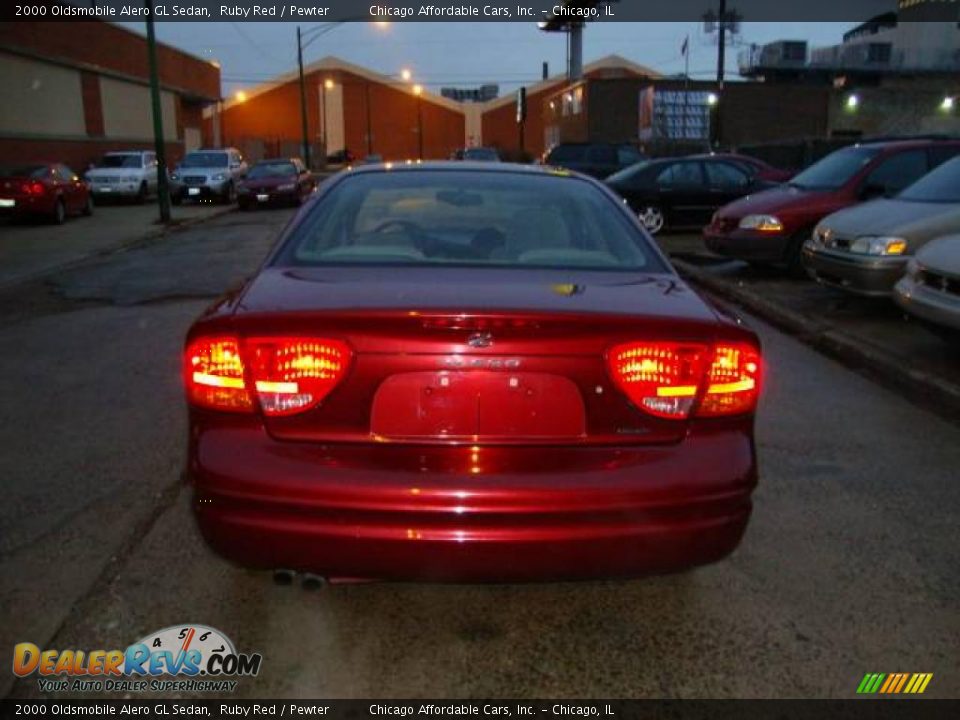 2000 Oldsmobile Alero GL Sedan Ruby Red / Pewter Photo #7