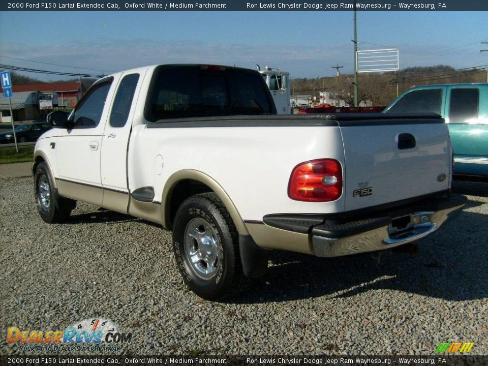 2000 Ford F150 Lariat Extended Cab Oxford White / Medium Parchment Photo #3
