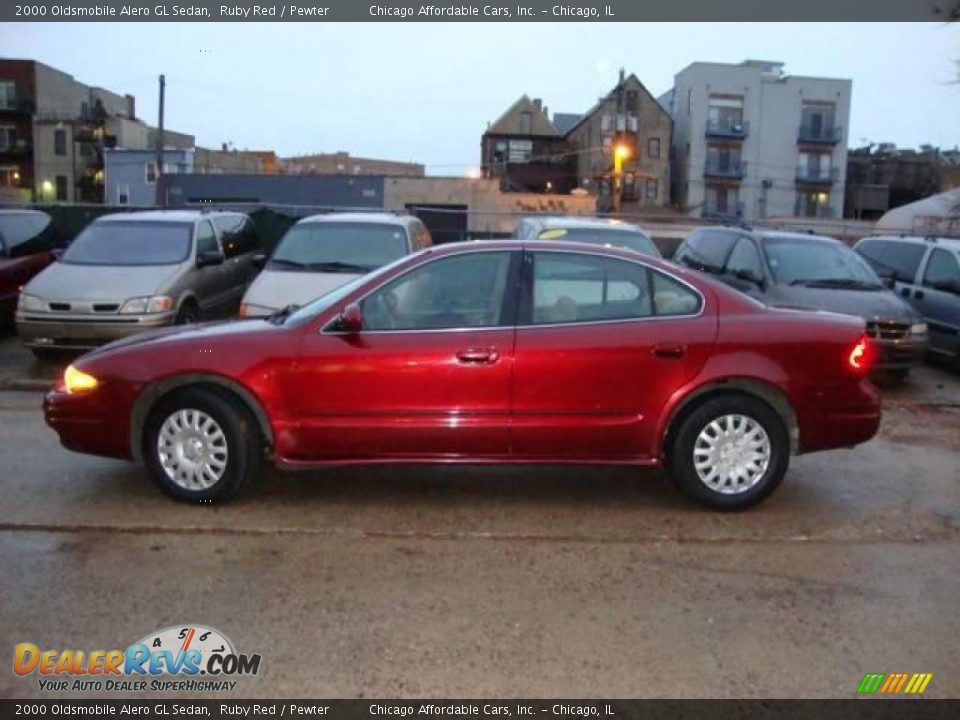 2000 Oldsmobile Alero GL Sedan Ruby Red / Pewter Photo #9