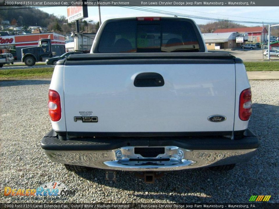 2000 Ford F150 Lariat Extended Cab Oxford White / Medium Parchment Photo #4