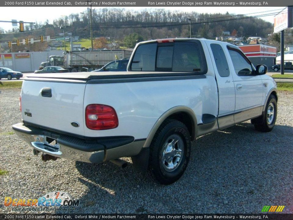 2000 Ford F150 Lariat Extended Cab Oxford White / Medium Parchment Photo #5