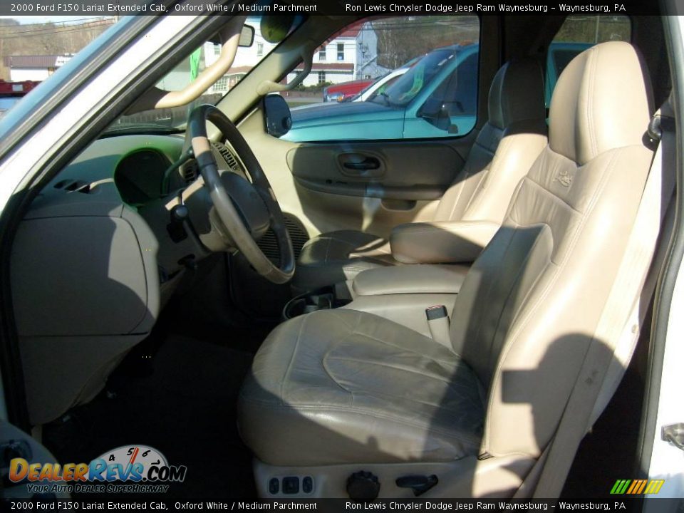 2000 Ford F150 Lariat Extended Cab Oxford White / Medium Parchment Photo #9