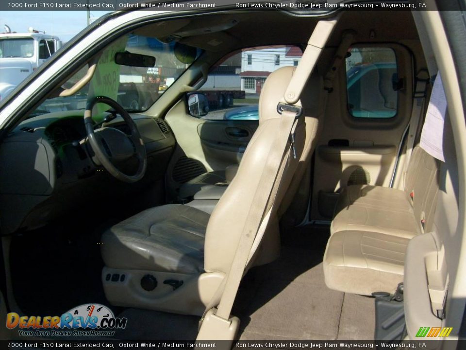 2000 Ford F150 Lariat Extended Cab Oxford White / Medium Parchment Photo #10