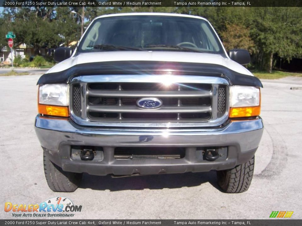 2000 Ford F250 Super Duty Lariat Crew Cab 4x4 Oxford White / Medium Parchment Photo #1