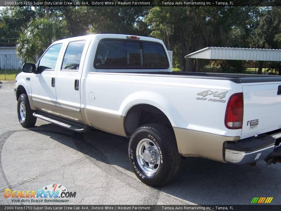 2000 Ford F250 Super Duty Lariat Crew Cab 4x4 Oxford White / Medium Parchment Photo #9