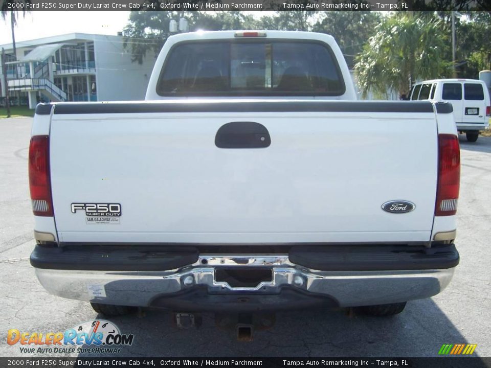 2000 Ford F250 Super Duty Lariat Crew Cab 4x4 Oxford White / Medium Parchment Photo #13