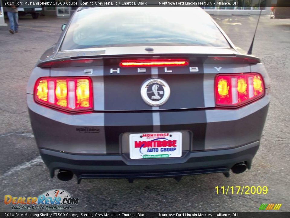 2010 Ford Mustang Shelby GT500 Coupe Sterling Grey Metallic / Charcoal Black Photo #3