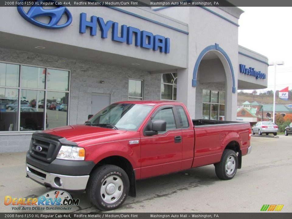 2008 Ford F150 XL Regular Cab 4x4 Redfire Metallic / Medium/Dark Flint Photo #1