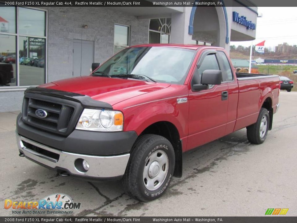 2008 Ford F150 XL Regular Cab 4x4 Redfire Metallic / Medium/Dark Flint Photo #2