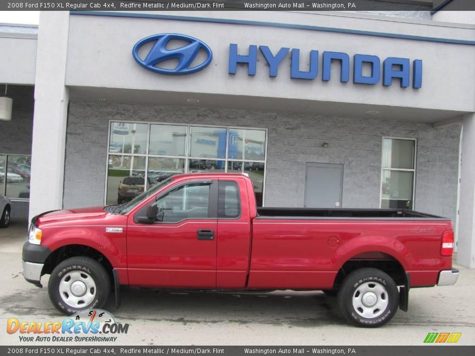 2008 Ford F150 XL Regular Cab 4x4 Redfire Metallic / Medium/Dark Flint Photo #3