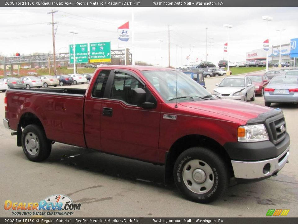 2008 Ford F150 XL Regular Cab 4x4 Redfire Metallic / Medium/Dark Flint Photo #10