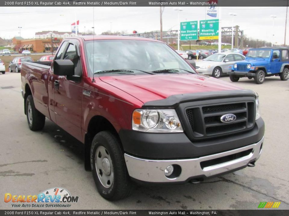 2008 Ford F150 XL Regular Cab 4x4 Redfire Metallic / Medium/Dark Flint Photo #11