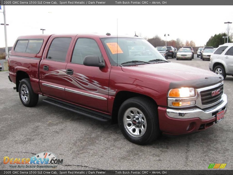 2005 GMC Sierra 1500 SLE Crew Cab Sport Red Metallic / Dark Pewter Photo #1