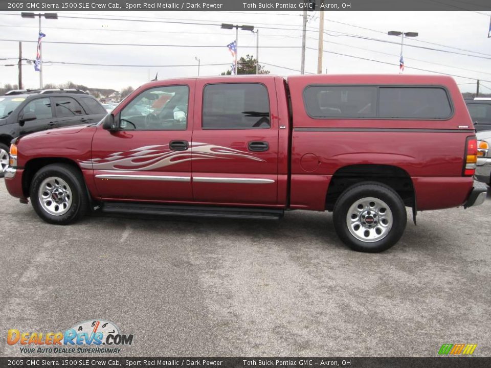 2005 GMC Sierra 1500 SLE Crew Cab Sport Red Metallic / Dark Pewter Photo #5