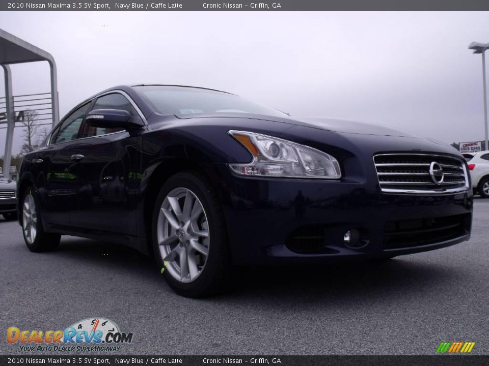 2010 Nissan Maxima 3.5 SV Sport Navy Blue / Caffe Latte Photo #7