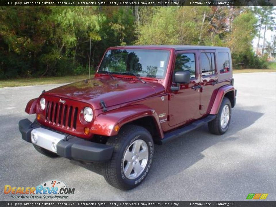 2010 Jeep Wrangler Unlimited Sahara 4x4 Red Rock Crystal Pearl / Dark Slate Gray/Medium Slate Gray Photo #1