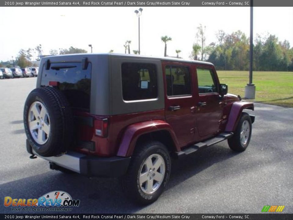 2010 Jeep Wrangler Unlimited Sahara 4x4 Red Rock Crystal Pearl / Dark Slate Gray/Medium Slate Gray Photo #5