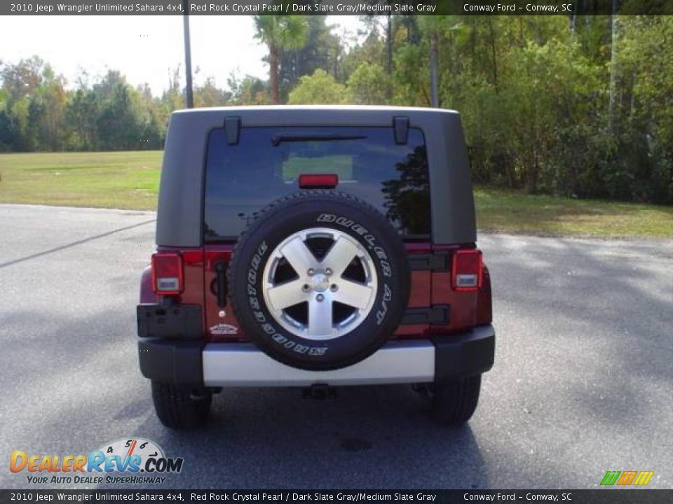 2010 Jeep Wrangler Unlimited Sahara 4x4 Red Rock Crystal Pearl / Dark Slate Gray/Medium Slate Gray Photo #6