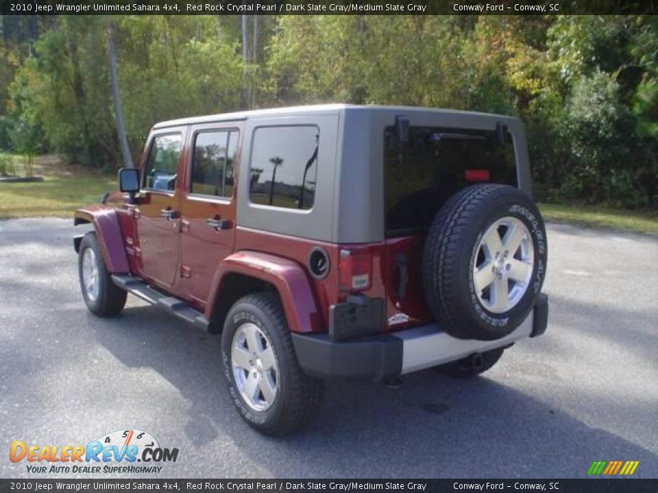 2010 Jeep Wrangler Unlimited Sahara 4x4 Red Rock Crystal Pearl / Dark Slate Gray/Medium Slate Gray Photo #7