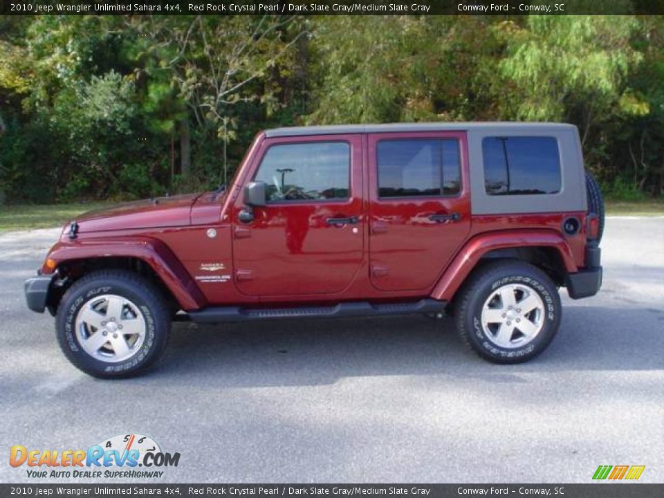 2010 Jeep Wrangler Unlimited Sahara 4x4 Red Rock Crystal Pearl / Dark Slate Gray/Medium Slate Gray Photo #8