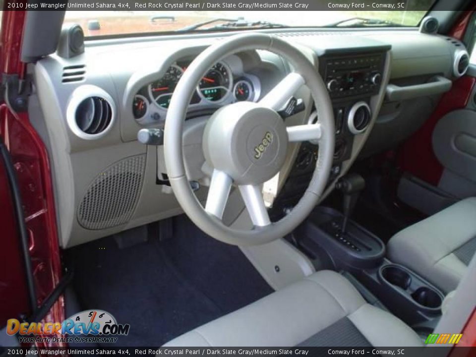 2010 Jeep Wrangler Unlimited Sahara 4x4 Red Rock Crystal Pearl / Dark Slate Gray/Medium Slate Gray Photo #22