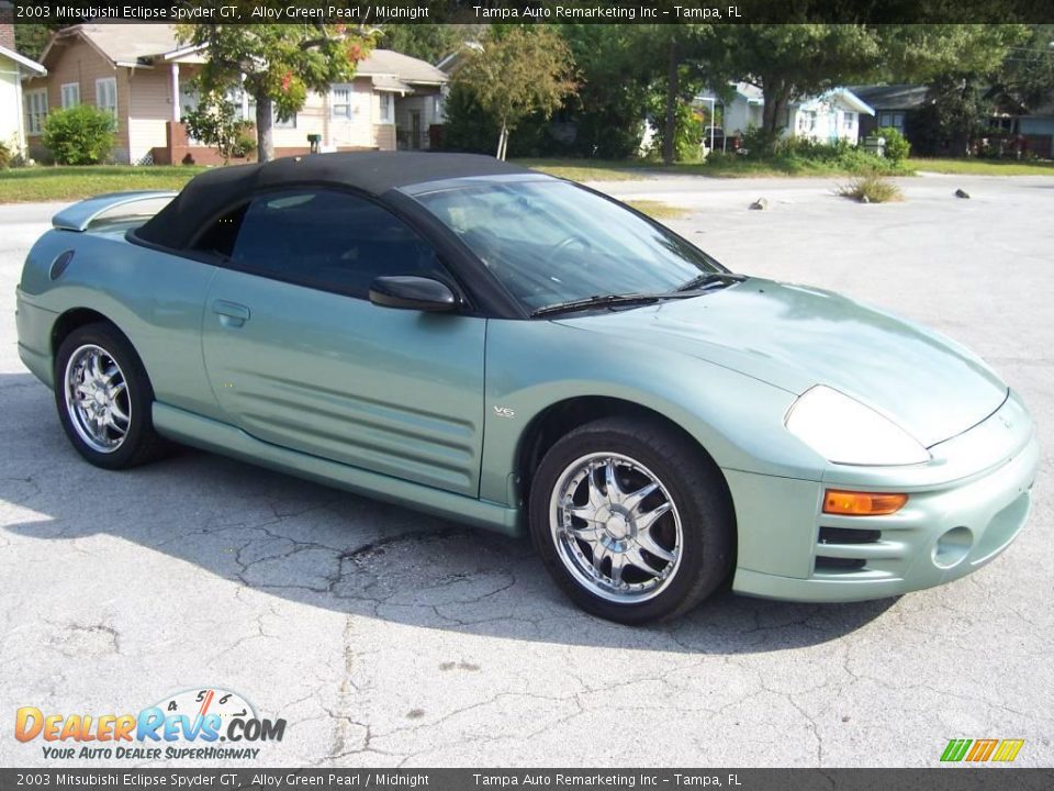 2003 Mitsubishi Eclipse Spyder GT Alloy Green Pearl / Midnight Photo #5