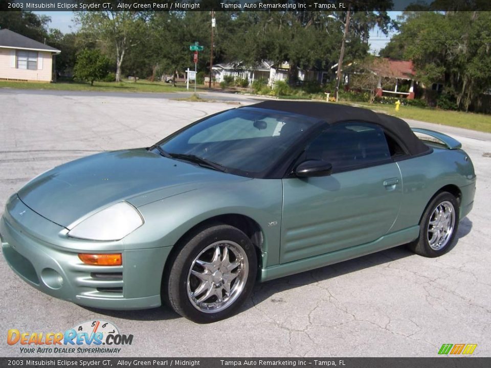 2003 Mitsubishi Eclipse Spyder GT Alloy Green Pearl / Midnight Photo #6