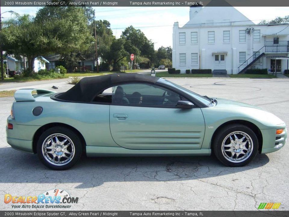 2003 Mitsubishi Eclipse Spyder GT Alloy Green Pearl / Midnight Photo #8