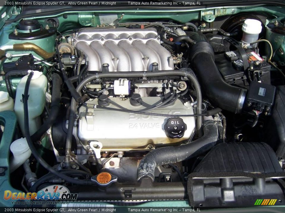 2003 Mitsubishi Eclipse Spyder GT Alloy Green Pearl / Midnight Photo #29