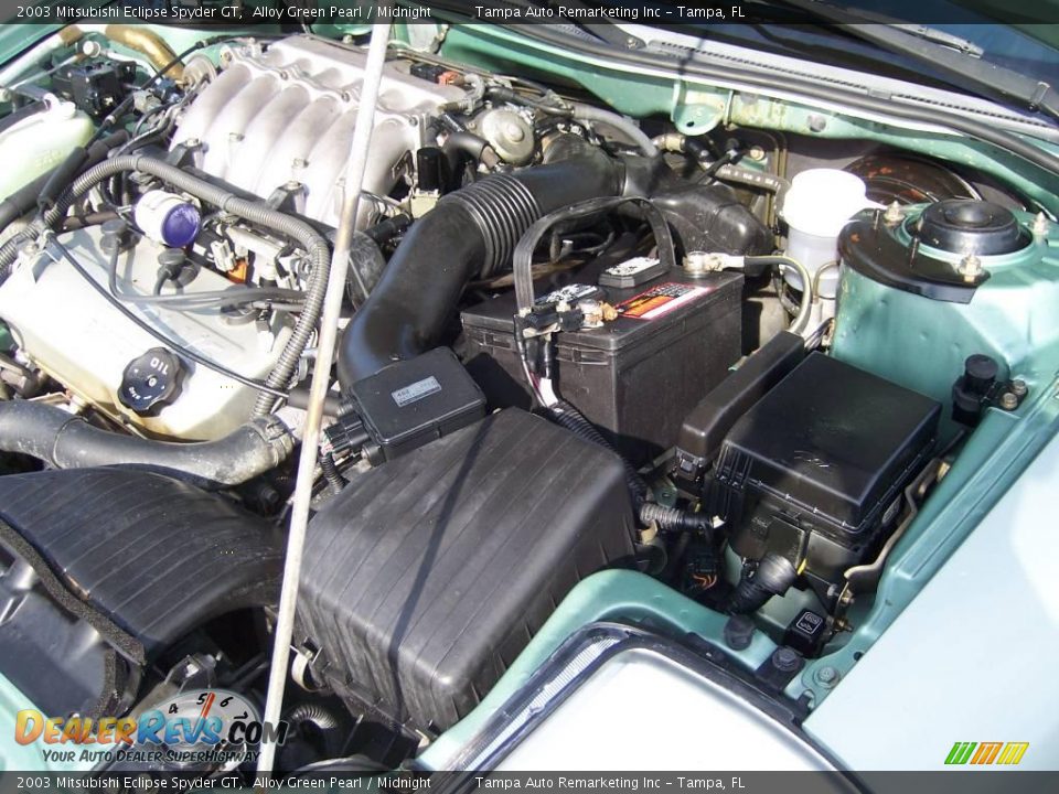 2003 Mitsubishi Eclipse Spyder GT Alloy Green Pearl / Midnight Photo #30