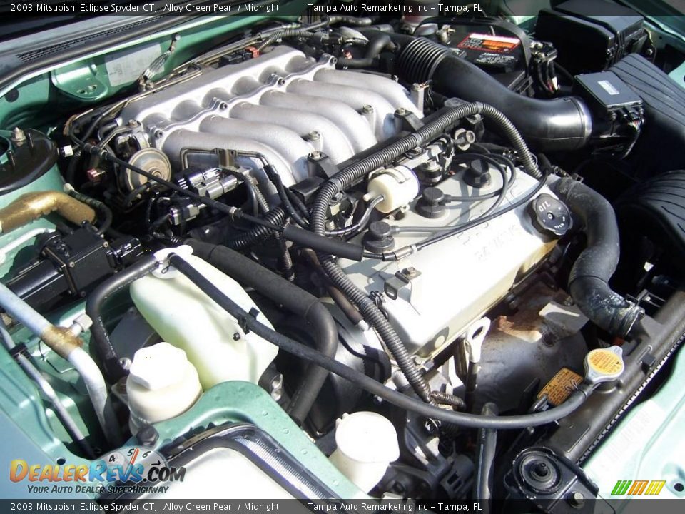 2003 Mitsubishi Eclipse Spyder GT Alloy Green Pearl / Midnight Photo #31