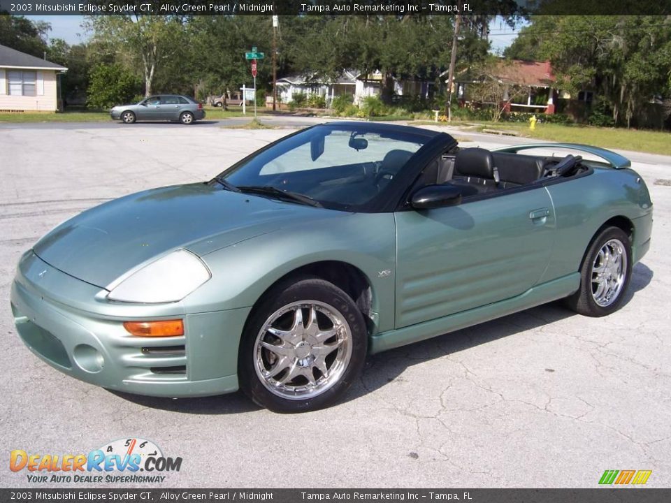 2003 Mitsubishi Eclipse Spyder GT Alloy Green Pearl / Midnight Photo #32