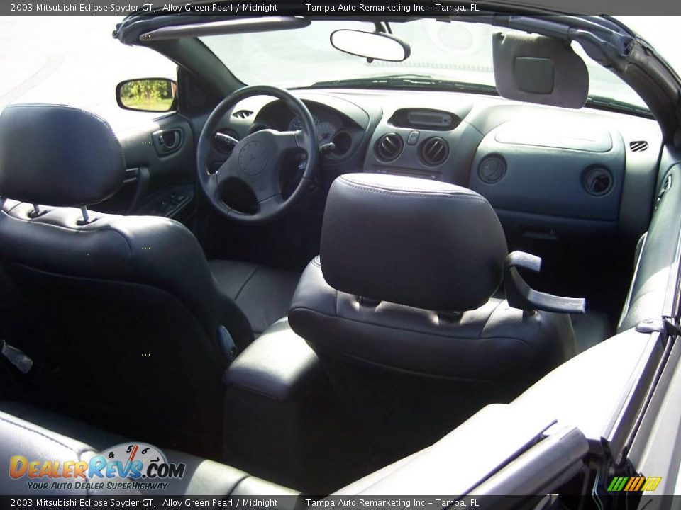 2003 Mitsubishi Eclipse Spyder GT Alloy Green Pearl / Midnight Photo #34