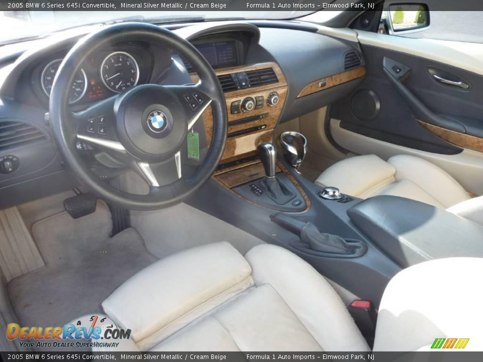 2005 BMW 6 Series 645i Convertible Mineral Silver Metallic / Cream Beige Photo #7